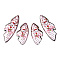Christmas Theme Epoxy Resin Pendants, Wing Charms, FireBrick, 39x15x2mm, Hole: 1.2mm