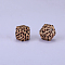 Colorful Pattern Printed Silicone Focal Beads, Brown, 17x22.5x23mm, Hole: 3mm