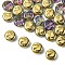 Electroplate Glass Beads, Flat Round with Letter, Dark Violet, Letter Z, 9.5~10x4~5mm, Hole: 1mm, about 30pcs/set
