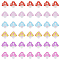 120Pcs 6 Colors Translucent Resin Cabochons, Mushroom, Mixed Color, 9x9.5x3.5mm, 20pcs/color
