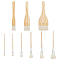 9Pcs 9 Styles Ceramic Glaze Brush, Wool Paint Brush Pens, with Wood Handle, Navajo White, 17.8~23.1x1.1~7.45x0.65~1.35cm, 1pc/style