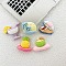 Summer Theme Opaque Resin Cabochons, Mixed Shapes, Mixed Color, 20.5~25x23.5~29x8~8.5mm