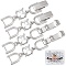 6Pcs Extender Clasps Brass Micro Pave Cubic Zirconia Fold Over Extension Clasps, Platinum Watch Band Extension Clasps, Platinum, 32x5.5x4.5mm, Hole: 5.3x3.7mm, 6pcs/set