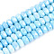 Anti-Tarnish Electroplate Glass Beads Strands, Imitation Gemstone, Rondelle, AB Color Plated, Faceted, Two Tone, Light Sky Blue, 8x5~6mm, Hole: 1.2mm, about 68~77pcs/strand, 14.76~15.16''(37.5~38.5cm)