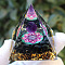 Orgonite Pyramid Resin Energy Generators, Reiki Amethyst Chips Inside for Home Office Desk Decoration, 50mm