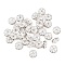 Rack Plating Brass Rhinestone Spacer Beads, Wavy Edge, 925 Sterling Silver Plated, 6x3mm, Hole: 1mm