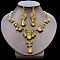 Teardrop Alloy Rhinestone Pendant Necklaces & Stud Earrings Sets, Golden, Citrine, 540~550mm
