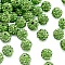 Polymer Clay Pave Rhinestone Beads, Disco Ball Beads, Peridot, PP13(1.9~2mm), 6 Rows Rhinestone, 10mm, Hole: 1.5mm