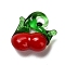 Handmade Lampwork Pendants, Cherry, Red, 15x16.5x7mm, Hole: 2.5x3.5mm