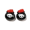 Halloween Theme Resin Decoden Cabochons, Black, Skull, 13x12.5x6.5mm