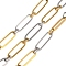 304 Stainless Steel Oval Link Chains, Unwelded, with Spool, Ion Plating(IP), Golden & Stainless Steel Color, 15x4.5x1mm, about 32.81 Feet(10m)/Roll