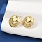 Oval Brass Stud Earrings, Lead Free & Cadmium Free, Long-Lasting Plated, Real 18K Gold Plated, 16x14mm