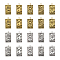 40Pcs 10 Styles Tibetan Style Alloy Pendants, Rectangle with Tarot Pattern, Mixed Shapes, 26x13x2mm, Hole: 2mm, 4pcs/style
