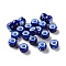 Spray Painted ABS Plastic European Beads, Large Hole Beads, Round, Dark Blue, 9x6mm, Hole: 4mm, about 1600pcs/500g