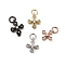 Brass Micro Pave Cubic Zirconia Tiny Cross Charms, Mixed Color, 11x9.5x2mm, Hole: 3mm