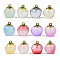 Handmade Lampwork Pendants, with Brass and Enamel Finding, Apple, Mixed Color, 15.5x13~14mm, Hole: 1.4mm