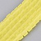 Transparent Frosted Glass Beads Strands, Cube, Faceted, Champagne Yellow, 4~4.5x4~4.5x4~4.5mm, Hole: 1~1.2mm, about 97~98pcs/strand, 16.14~16.54 inch(41~42cm)