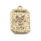 Brass Micro Pave Cubic Zirconia Pendants, Cadmium Free & Nickel Free & Lead Free, Playing Card Charms, Heart, 17x11x2mm, Hole: 1.4mm