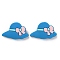 Silicone Beads, Hat with Bowknot, Deep Sky Blue, 19x30x9mm, Hole: 3mm