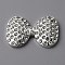 Alloy Cabochons, with Glass Rhinestone, Bowknot, Silver, 18x29x4mm