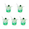 Transparent Resin Big Pendants, Imitation Drink, Ice Drink Charm with Kiwi Fruit, Green Yellow, 46x35x51mm, Hole: 2mm