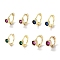 Brass Pave Cubic Zirconia Hoop Earrings for Women, Real 18K Gold Plated, Mixed Color, 10x3.5mm