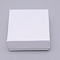 Cardboard Jewelry Boxes, with Black Sponge, for Jewelry Gift Packaging, Square, White, 7.5x7.5x3.5cm