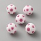 Silicone Beads, Football, Flamingo, 15mm, Hole: 2.5mm
