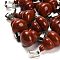 Natural Red Jasper Pendants, with 201 Stainless Steel Finding, Gourd, 22~23x13mm, Hole: 4x7mm