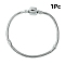 1Pc Brass European Style Bracelets For Jewelry Making, 180x3mm, Platinum, 180x3mm