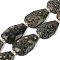 Natural Snowflake Obsidian Beads Strands, Faceted Teardrop, 36~40x24~26x9.5~10.5mm, Hole: 2mm, about 9pcs/strand, 14.96''(38cm)