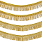  2 Styles Polyester Tassel Ribbons, Fringe Trimming, Gold Webbing Ribbon, Gold, 1-1/8 inch~1-3/8 inch(30~35mm), 7~7.5 yards/style