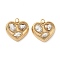304 Stainless Steel Heart Pendants, with Rhinestone, Ion Plating(IP), Crystal, 12.5x12.5x3mm, Hole: 1.2mm