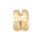 Brass Beads, Long-Lasting Plated, Rack Plating, Lead Free & Cadmium Free, Real 18K Gold Plated, Letter H, 14x10x4.5mm, Hole: 11x3mm
