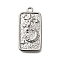 304 Stainless Steel Pendant Rhinestone Settings, Rectangle, Stainless Steel Color, 25.5x13x2.5mm, Hole: 1.8mm