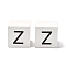 Wood European Beads, Large Hole Beads, Cube with Letter, Letter Z, 30.5x30.5x29.5~30.5mm, Hole: 5mm