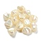 Spray Painted ABS Plastic Beads, Imitation Pearl, Nuggest, Dyed, AB Color Plated, Beige, 15x13~15x12~13mm, Hole: 2mm