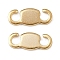 Brass Connector Charms, Cadmium Free & Lead Free, Oval Links, Real 24K Gold Plated, 9x3.5x0.8mm, Hole: 1.8mm