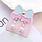 Alloy Plastic Clip-on Earrings for Kid, Platinum, Bowknot, 40x15mm