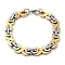 Ion Plating(IP) Two Tone 201 Stainless Steel Infinity Link Chain Bracelet, 304 Stainless Steel Clasps, Golden & Stainless Steel Color, 8-1/4 inch(20.9cm), Wide: 10mm