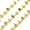 Handmade Faceted Natural Gemstone Beaded Chains, Soldered, with Spool, Long-Lasting Plated, Real 18K Gold Plated, Lead Free & Cadmium Free, Oval Links: 8x4x1.5mm, Beads: 3~3.5mm