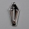 Halloween Theme Alloy Enamel Pendants, Coffin with Cross Charm, Platinum, Black, 26x11x3mm, Hole: 1.2mm