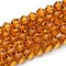 Transparent Glass Beads Strands, Faceted, Bicone, Dark Orange, 3.5~3.8x3mm, Hole: 0.8mm, about about 107~110pcs/strand, 32.5~34cm