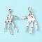 Tibetan Style Alloy Skeleton Hand Pendants for Halloween, Antique Silver, Lead Free & Cadmium Free, 32x19x3mm, Hole: 2mm