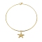 Brass Charm Necklace, Lead Free & Cadmium Free, Real 18K Gold Plated, 7-3/4 inch(19.7cm)