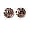 Tibetan Style Alloy Beads, Cadmium Free & Lead Free, Flat Round, Red Copper, 11x4mm, Hole: 1.2mm, about 854pcs/1000g
