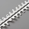 Polyester Braid Trims with Elastic Button Loops, Buttonhole Ribbons for Costume Crafts and Sewing, White, 1/2 inch(14mm)