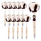 ABS Plastic Ball-Point Pen, Stainless Steel Beadable Pen, with Pom Pom Ball, for DIY Personalized Pen, Antique White, 170~175x11.5~51mm