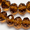 Handmade Glass Beads, Faceted Rondelle, Dark Goldenrod, 14x10mm, Hole: 1mm, about 60pcs/strand