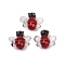 Handmade Lampwork Beads, Bees, Dark Red, 15.5~16.5x18.5~19x8mm, Hole: 1.4mm